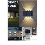 ORVİCA BEYAZ IŞIK 1 Adet 6 Ledli Modern Solar Çift Taraflı Aplik Güneş Enerjili Duvar Bahçe Aydınlatma
