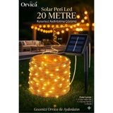 ORVİCA Güneş Enerjili Solar 20 Metre Peri Led Işık 200 Led 8 Mod Dış Bahçe Ağaç Balkon Aydınlatma