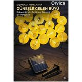 ORVİCA Güneş Enerjili Solar Led Işıklı Japon Feneri 20 Led 3 Metre 8 Mod Led Bahçe Teras Balkon Ağaç Aydınlatma