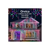 ORVİCA Yeni Nesil RGB Sarı Led Işık 8 Fonksiyonlu Perde Led 4 Metre 50x60x70 Saçak RGB - Ledli Saçaklı Led
