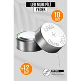 Orvila 10 Adet - Yedek Pil | Pilli Ledli Mumlar Için +12 Saat Giden Yeni Ek LR44 Düğme AG13 Batarya