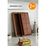Orvila 2 Adet Dubai Çikolatası Yapma Kalıbı |Silikon 8Li Yapışmaz Bar