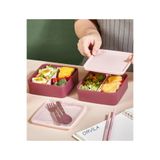 Orvila 2 Katlı Kare Lunchbox Yemek Saklama Kabı Beslenme Kutusu Seti-sporcu Öğrenci Fitness Okul Işyeri
