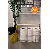 Orvila 2li Asılabilir Havlupan Düzenleyici Banyo Havluluk Kurutma Sepeti Tuvalet Kağıdı Organizeri