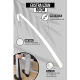 Orvila 60 Cm Beyaz Ayakkabı Çekeceği | Sert Plastik Asılabilir Çekecek Yumuşak Kerata Uzun