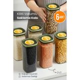 Orvila 6'lı Locko Kilitli Sızdırmaz Saklama Kabı Vakumlu Erzak Kabı 2l - 2 lt - Yeşil