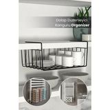 Orvila Dolap Düzenleyici Kanguru Organizer - Asılabilir Havlupan Düzenleyici Banyo Mutfak Düzenleyici - SİYAH