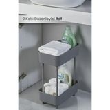 Orvila Düzenleyici 2 Katlı Raf -Dolap Içi & Tezgah Üstü Banyo Deterjanlık Mutfak Evye Altı Organizer - Gri - GRİ 2 KATLI RAF