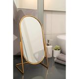Orvila Gold Oval Makyaj Aynası 23x12,5 cm Modern Tasarım ile Şık Masaüstü Kullanımı