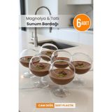 Orvila Kadeh Ayaklı Plastik Magnolia Tatlı Sunum Bardağı | 6'lı Mika Magnolya Kasesi (Cam Değildir) - Şeffaf