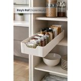 Orvila Küçük Boy Çok Amaçlı Raylı Dolap Içi Çekmece Organizer Sürgülü Mutfak Banyo Kiler Düzenleyici Organizer 1 Adet - Bej