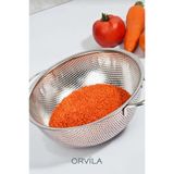 Orvila Metal Kulplu Paslanmaz Çelik Süzgeç 26 Cm | Makarna - Pirinç - Bulgur