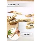 Orvila Orvila 144 Adet - Bambu Mandal, Hobi Mandalı, Ahşap Mandal, Tahta Mandal - Çamaşır Mandalı