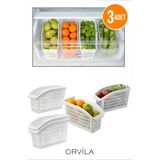 Orvila Orvila 3 Adet Buzdolabı Düzenleyici Organizer Sebze Ve Meyvelik