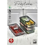 Orvila Orvila 4X Adet Füme Frostora Kapaklı Buzdolabı Organizeri & Saklama Kabı & Düzenleyici & Erzak Kabı