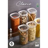 Orvila Orvila 6X Adet Şeffaf Clario Vakumlu Sızdırmaz Saklama Kabı 2 Lt & Erzak Kabı & Bakliyat Kabı