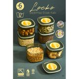 Orvila Orvila 6X Adet Yeşil Locko Sızdırmaz Saklama Kabı 0,7Lt & Erzak Kabı & Bakliyat Kabı