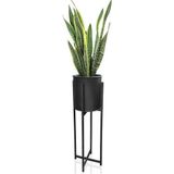 Orvila Siyah Dekoratif Ayaklı Metal Çiçeklik | 45 Cm Saksılık