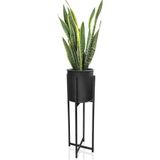 Orvila Siyah Dekoratif Ayaklı Metal Çiçeklik | 64 Cm Saksılık