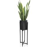Orvila Siyah Dekoratif Ayaklı Metal Çiçeklik | 72cm Saksılık