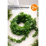 Orvila Telli Sarmaşık Yaprak Şerit Yapay Çiçek Sarmaşık Süsleme Çiçeği - 7 Metre - Yeşil