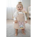 Oryeda Laura Baby Kız Bebek Sevimli Desenli Salopet Elbise - 6 - 9 Ay - Bej