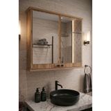 Orysa Design AD-1 Banyo Dolabı, 2 Kapaklı Lavabo Üstü Aynalı Banyo Dolabı - Atlantik Çam