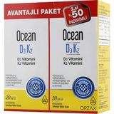 Orzax Ocean D3K2 Vitamin 2'li 20 ml Damla Avantaj Fırsat Paketi Yetişkinler İçin Uygun - Aromasız