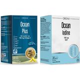 Orzax Ocean Plus 1200 Mg 50 Kapsül + Ocean Iodine Damla 30 ml (2'li Paket) - Limon