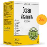 Orzax Ocean Vitamin D3 1000 Iu 20 ml Sprey - 3 Adet (Toplam 60 Ml)