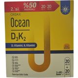 Orzax Ocean Vitamin D3K2 Damla 20+20 ml - Ikincisi %50 Indirimli 850081345046 - Aromasız