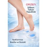 Orzen Silikon Beyaz Topuk Destek Pedi Topukluk - Şeffaf - S (34 - 37 cm)
