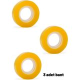 O&S 3 Adet Sarı Yapıştırıcı Bant, Selo Bant, Masa Üstü Kullanım İçin İdeal