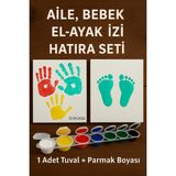 O&S Bebek El Ayak Izi - Aile El Ağacı - Aile El Hatırası - Resim Başlangıç Seti- Tuval (Tual) Seti El Izi Seti