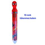 O&S Oyun ve Sanat Eğlen-Üret 10 renkli spiderman desenli tükenmez kalem, tatlı kalem, tatlış hediyelik, çoklu tükenmez kalem