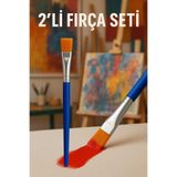 O&S Oyun ve Sanat Eğlen-Üret 2 adet Resim Fırçası Akrilik Yağlı Guaj Boya Fırça Art Brush