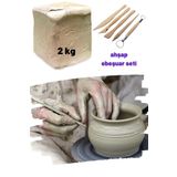 O&S Oyun ve Sanat Eğlen-Üret 2 kg Seramik Hamuru Seti, Kil Çamuru ebeşuar, oyun hamuru seti, havayla kuruyan kil çamur seramik