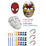 O&S Oyun ve Sanat Eğlen-Üret 3 Adet Karton Maske Boyama Faaliyeti, Resim Başlangıç Seti, 3erli Set, Maske Boyama Seti
