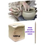 O&S Oyun ve Sanat Eğlen-Üret 4000 gr Seramik Hamuru Kil Çamuru, Beyaz Oyun Hamuru Seti 4 Kg Ebeşuar