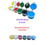 O&S Oyun ve Sanat Eğlen-Üret Akrilik Boya 6 Renkli, Seramik Hamuru, Resim Seti, Kil Çamuru Için Acrylic Paint