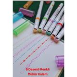 O&S Oyun ve Sanat Eğlen-Üret Desenli Silindir Mühür Kalem 6 Desenli Şekilli Şekil Çizen Kalem, Hediyelik Tatlış Kalemler