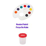 O&S Oyun ve Sanat Eğlen-Üret Resim Paleti, Su Fırça Kabı, Resim Seti, Boya paleti palet balet resim fırça kap
