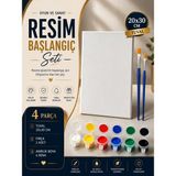 O&S Resim Başlangıç Seti, Tuval, Akrilik Boya, 2 Fırça (Tual Seti) Tuval Seti