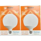 Osaka 15W (100W) 3000K (Günışığı) E27 Duylu G95 Led Glop Ampul (2 Adet)