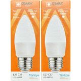 Osaka (2 Adet) Osaka 7W (50W) 6500K (Beyaz Işık) E27 Duylu (Kalın Duy) Mum LED Ampul