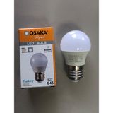 Osaka 5 Adet Osaka 6W=50W=540 Lümen E 27 Top Ampül 6500K Beyaz 45 mm x 75 mm