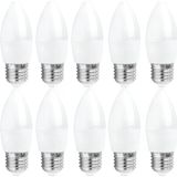 Osaka 6W Dekoratif Led Mum Ampul Buji 10'Lu Paket Beyaz Işık E27 Duylu Küçük Ampul Kalın Duy