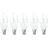 Osaka 6W Dekoratif LED Mum Ampul Buji 5'li Paket Beyaz Işık E14 Avize Lambası Ince Duy Küçük Ampul - 1 - 10 W