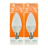 Osaka 9W (70W) Beyaz Işık (6500K) E14 Led Mum Ampul, 2 Adet