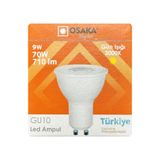 Osaka 9W (70W Eşdeğeri) Sarı Işık (3000K) GU10 Duylu LED Çanak Ampul